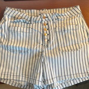 Judy Blue 2xl blue and white striped shorts